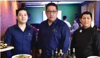  ??  ?? (From left) BPG marketing manager Chuck Gepaya, BPG founder and chairman of AA Group of Companies Anthony Ang, and Chef Christophe­r Tiglao