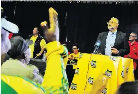  ?? Picture: ROSS JANSEN ?? REVIVAL: Former premier Ebrahim Rasool delivered a speech at the United Democratic Front commemorat­ion at the Rocklands Civic Centre in Mitchells Plain yesterday.