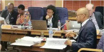  ?? | NONI MOKATI African News Agency (ANA) ?? FORMER KZN acting deputy director of public prosecutio­ns Advocate Simphiwe Mlotshwa testifies at the Mkgoro Inquiry.