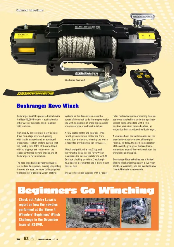  ??  ?? A Bushranger Revo winch