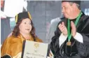  ??  ?? La Doctora María Luisa Piraquive, investida con el Doctorado Honoris Causa