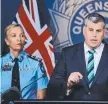  ?? ?? Police Minister Mark Ryan with Police Commission­er Katarina Carroll