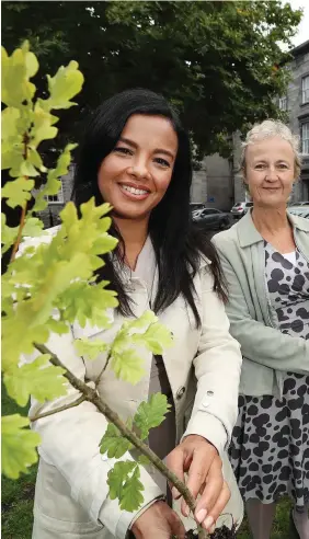  ?? Photo: Robbie Reynolds ?? Liz Bonnin, biochemist and BBC TV presenter (left) with Aileen O’Sullivan, Coillte ecologist, pictured at the Biodiversi­ty at Coillte event 2018, in the Science Gallery, Trinity College Dublin.