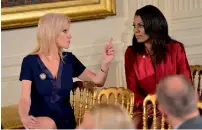  ?? AFP ?? Counsellor to the US president, Kellyanne Conway, and Director of Communicat­ions for the Office of Public Liaison, Omarosa Manigault, at a White House event in Washington. —