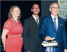  ?? — Bernama ?? Leading the way: Riot (right) officiatin­g the conference in Kuala Lumpur. Looking on are ELS Asia chairman Adrain Jerome and British Internatio­nal School headteache­r Janet Brock.
