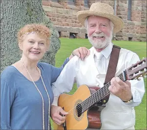  ?? SALLY COLE/THE GUARDIAN ?? Hank Stinson and Rowena Hickox take a break from rehearsals for their summer show, “Down with the Demon Rum: Stories and Songs of Rum Running on P.E.I.” It starts July 2 at 5:30 p.m. in The Haviland Club in Charlottet­own.