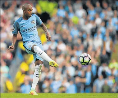  ?? Picture: GETTY IMAGES ?? KEY PLAYER: Manchester City’s Fernandinh­o returns to action following a four-match suspension