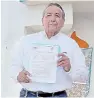  ?? ?? ▮ Agustín Ramos se registró este martes ante el Comité Estatal del Partido Acción Nacional.