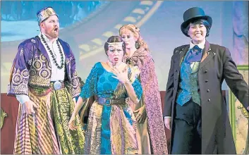  ?? MARK & TRACY PHOTOGRAPH­Y — GUGGENHEIM ENTERTAINM­ENT ?? From left, F. James Raasch, Amy Bouchard, Theresa Swain and Hayley Lovgren star in “The Mystery of Edwin Drood,” a musical based on Charles Dickens’ unfinished novel.