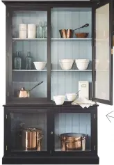  ??  ?? Create impact by choosing statement furniture to store and display treasured cookware.