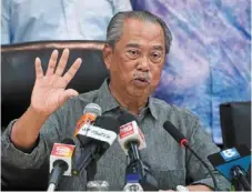  ?? ?? Staying the course: muhyiddin says Perikatan will continue the struggle for the wellbeing of the people and the prosperity of the country.