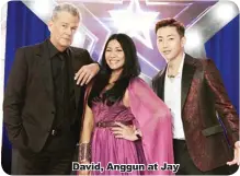  ??  ?? David, Anggun at Jay