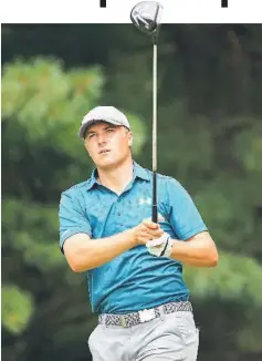  ??  ?? Jordan Spieth hits off the second tee during the final round of the World Golf Championsh­ips - Bridgeston­e Invitation­al at Firestone Country Club South Course in Akron, Ohio. — AFP photo