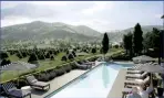  ??  ?? Enjoy swimming in Epoque Golden’s outdoor lap pool while soaking in the mountain scenery.