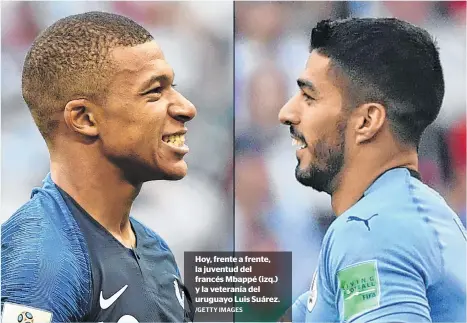  ?? /GETTY IMAGES ?? Hoy, frente a frente, la juventud del francés Mbappé (izq.) y la veteranía del uruguayo Luis Suárez.