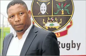  ??  ?? HOT SEAT: Border Rugby Union president Pumlani Mkolo. BRU’s commercial arm has filed for liquidatio­n