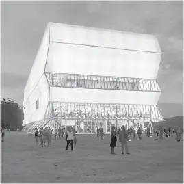  ??  ?? PROYECCIÓN DIGITAL del edificio del arquitecto chileno Smiljan Radic.