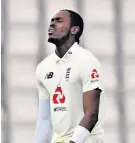  ??  ?? Left out: Paceman Jofra Archer was dropped after breaking protocol rules