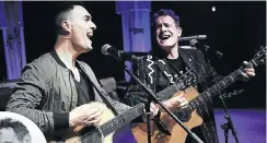  ?? Picture: Alon Skuy ?? Legendary musician Johnny Clegg and his son Jesse perform together ahead of the ‘Final Journey Tour’ show at the Dome in Johannesbu­rg last year. Inset, Roddy Quin and Johnny Clegg.