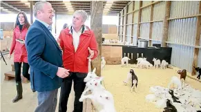  ??  ?? Dairy Goat Co-operative chief executive David Hemara and Agricultur­e Minister Damien O’Connor at the launch of the SFF Futures fund.