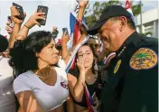  ?? MATIAS J. OCNER ?? In July, city of Miami Police Chief Art Acevedo stood with protesters during a rally on Calle Ocho showing solidarity with protesters who took to the streets in Cuba.