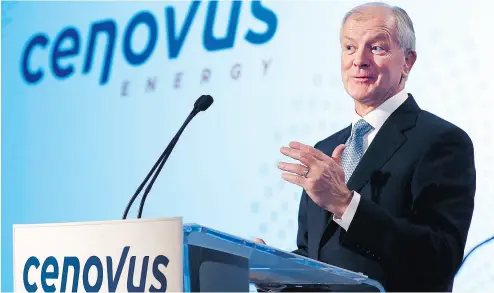  ?? LARRY MACDOUGAL / THE CANADIAN PRESS ?? “In a volatile price environmen­t, economies of scale are important and the acquisitio­n has roughly doubled the scale of our company and improved our sustainabi­lity,” said Brian Ferguson, president & CEO of Cenovus.