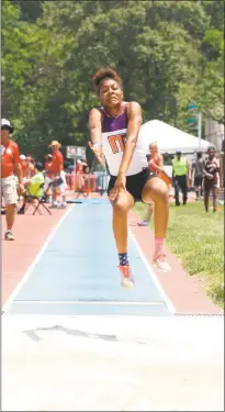  ??  ?? Breanna Perry of McDonough placed third in the 1A girls long jump competitio­n with a jump of 16 feet 2 1/2 inches at the state track and field championsh­ips Saturday at Morgan State University in Baltimore. Perry also placed fifth in the 100 dash and...