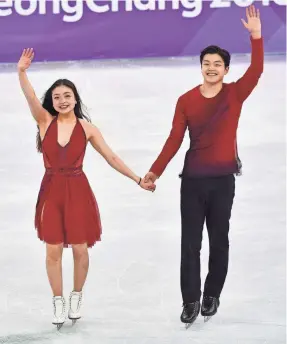  ?? ANDREW NELLES/USA TODAY SPORTS ?? American figure skating ice dancers Maia Shibutani and Alex Shibutani won the bronze medal with a strong free dance.