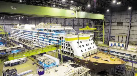  ?? BILD: MICHAEL WESSELS/MEYER WERFT ?? Die „Spirit of Discovery“soll im kommenden Jahr ausgeliefe­rt werden.