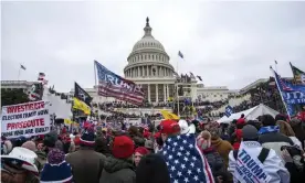  ?? José Luis Magaña/AP ?? Supporters of Donald Trump rally before storming the US Capitol on 6 January. Photograph: