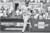  ?? BRAD PENNER USA TODAY NETWORK ?? The Yankees’ Juan Soto rounds the bases after a 2-run home run against the visiting Astros on Wednesday.