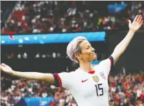  ?? BENOIT TESSIER/REUTERS FILES ?? U.S. midfielder Megan Rapinoe rocketed to fame this year as the top scorer and best player at the World Cup.