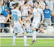  ?? FOTO: MD ?? Maxime López, del OM, celebrando un gol