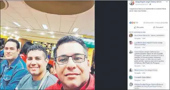  ??  ?? Miguel Godoy publicó en las redes su foto con el chofer y un asesor en México.