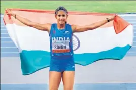  ?? AFI ?? India’s Shaili Singh after winning the long jump silver at the world U20 athletics in Nairobi.