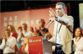  ?? Ansa ?? Elezioni anticipate Pedro Sánchez in un dibattito della campagna elettorale