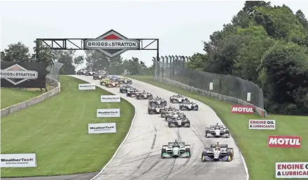  ?? JOE SKIBINSKI / INDYCAR ?? Road America, the 4-mile road course in Elkhart Lake in rural Sheboygan County, had been set for June 19-21 on the IndyCar calendar but has moved to the weekend of July 9-11.