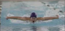  ?? JOHN BLAINE — FOR THE TRENTONIAN ?? Princeton’s Will Murray wins the 100m butterfly during Tuesday’s meet against Steinert.