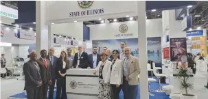  ?? (Courtesy Sherwin Pomerantz) ?? SETH VOGELMAN (sixth from left) poses with members of the State of Illinois delegation at Arab Health 2024.