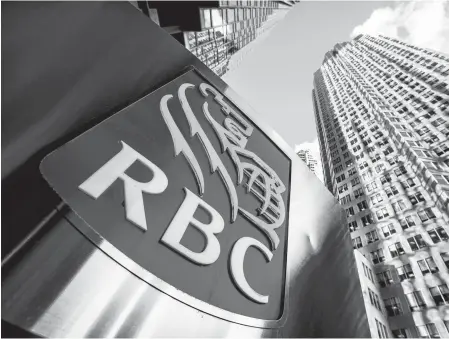  ?? REUTERS ?? The Royal Bank of Canada logo on Bay Street in the heart of the financial district in Toronto.