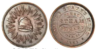  ?? (Images courtesy Stack’s Bowers) ?? The March 23, 1836, Steam Coinage medal.