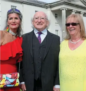  ??  ?? Honoured: Survivors Dolores Cassely and Rose Harris, and Gabrielle O’Gorman and Angie Downey with Michael D Higgins