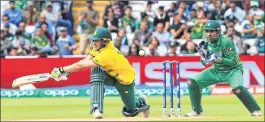  ??  ?? David Miller (75 not out) bats during the match against Pakistan at Edgbaston on Wednesday.