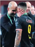  ??  ?? Winning touch: Pep Guardiola hails Gabriel Jesus