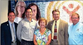  ??  ?? From left: Justin Whitaker, associate resource developmen­t director in North Georgia; Scott Brown, general manager and manufactur­ing director at Roper Corporatio­n; Rhonda Beasley, Roper Corporatio­n HR Manager and United Way’s 2016 campaign manager for...