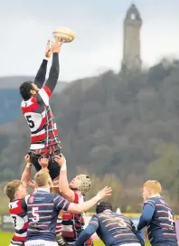  ??  ?? Rising Jale Vakaloloma rises highest in the lineout to claim the ball.