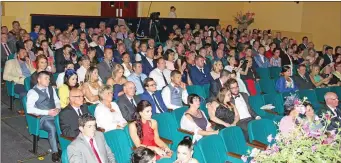  ??  ?? Some of the guests attending the wedding in St Michael’s Theatre.