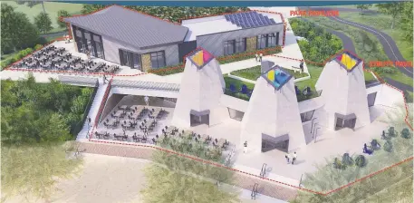  ?? PHOTOS: NCC ?? The National Capital Commission board has approved a preliminar­y design for a 4,000-square-foot structure to be built beside the existing 1967 pavilion at Westboro Beach. Plans for the new structure include a restaurant.