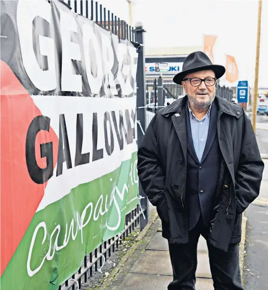  ?? ?? George Galloway is standing as an independen­t in the Rochdale by-election ‘A website called The Muslim Vote has been set up to tell Muslims who to vote for’