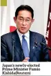  ?? ?? Japan’s newly-elected Prime Minister Fumio Kishida(reuters)